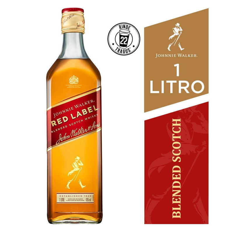 Whisky Johnnie Walker Red Label 40° 1000Cc-0