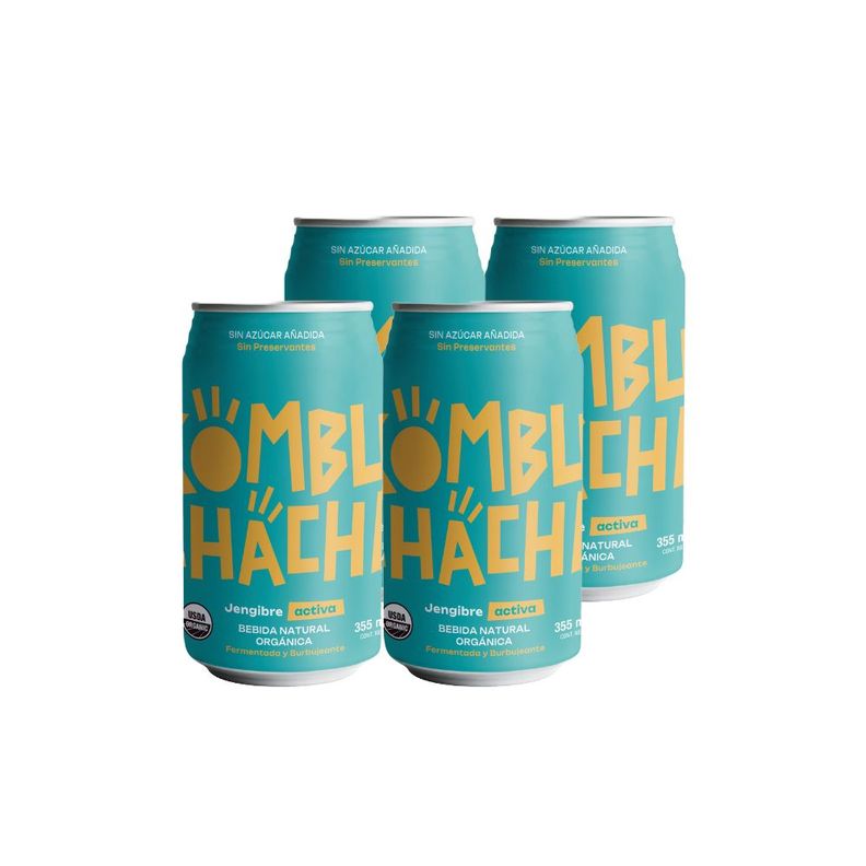 4x Kombuchacha Jengibre Lata 350cc