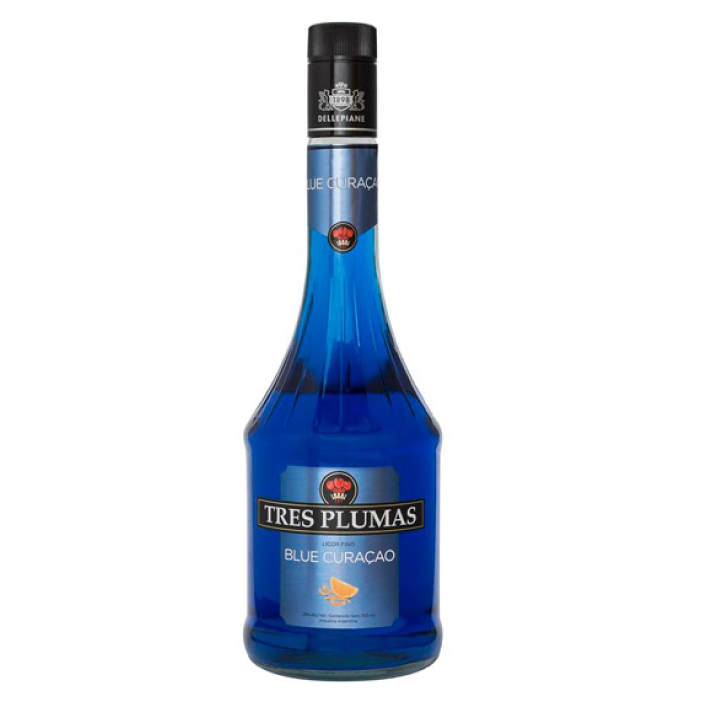 Licor Tres Plumas Licor Blue Curacao 29° 750Cc-0