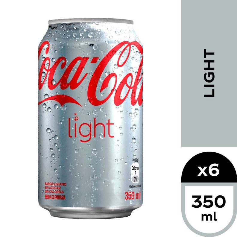 6x Bebida Coca Cola Light Lata 350cc-0