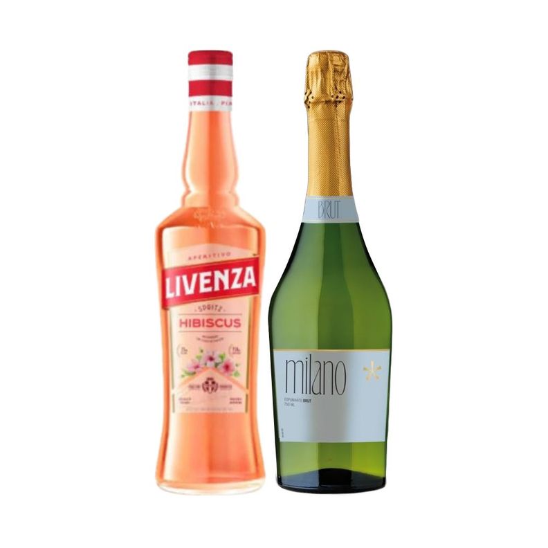 Licor Livenza Hibiscus 750cc + Espumantes Milano Brut 750cc-0