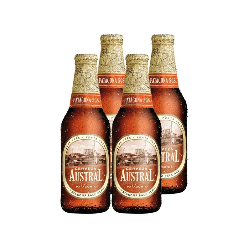 4x Cerveza Austral Patagona 508 Botellin 330cc