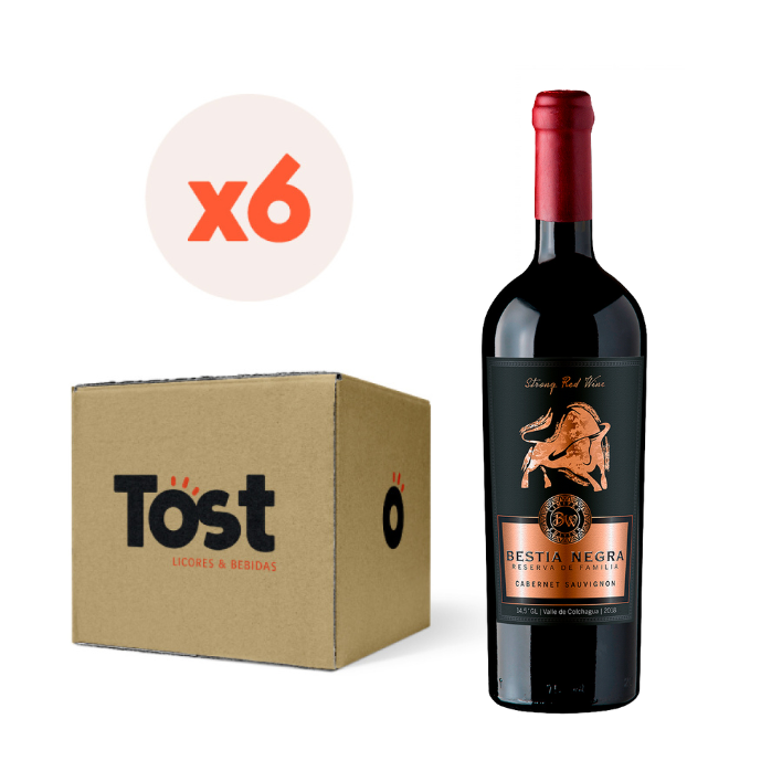 6x Vino Bestia Negra Reserva De Familia Carmenere 750cc-0