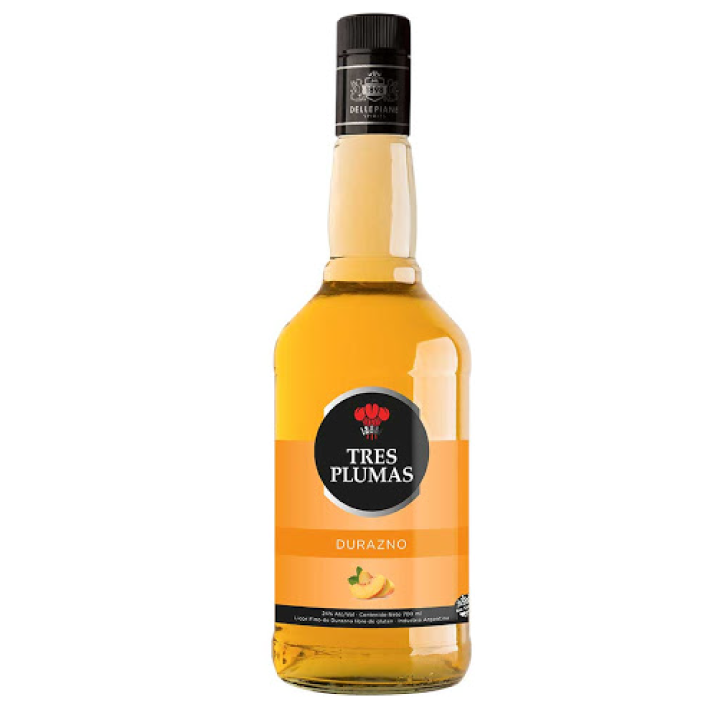 Licor Tres Plumas Licor De Durazno 24° 700Cc-0