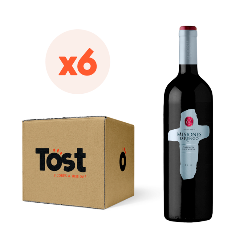6x Vino Misiones De Rengo Varietal Cabernet Sauvignon 750cc-0