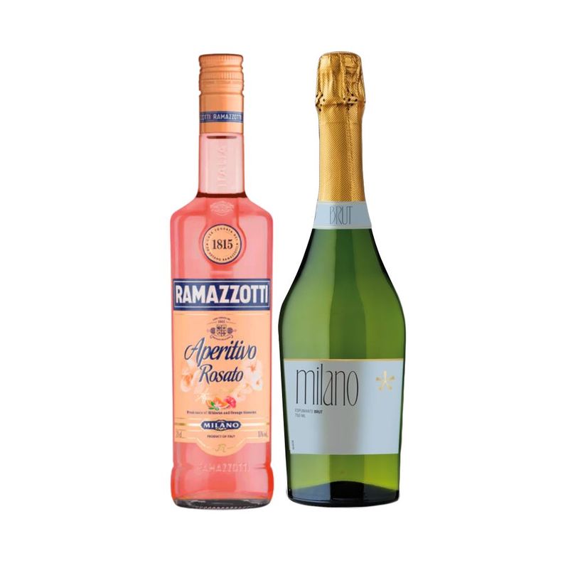 Licor Ramazzotti Rosato 700cc + Espumantes Milano Brut 750cc-0