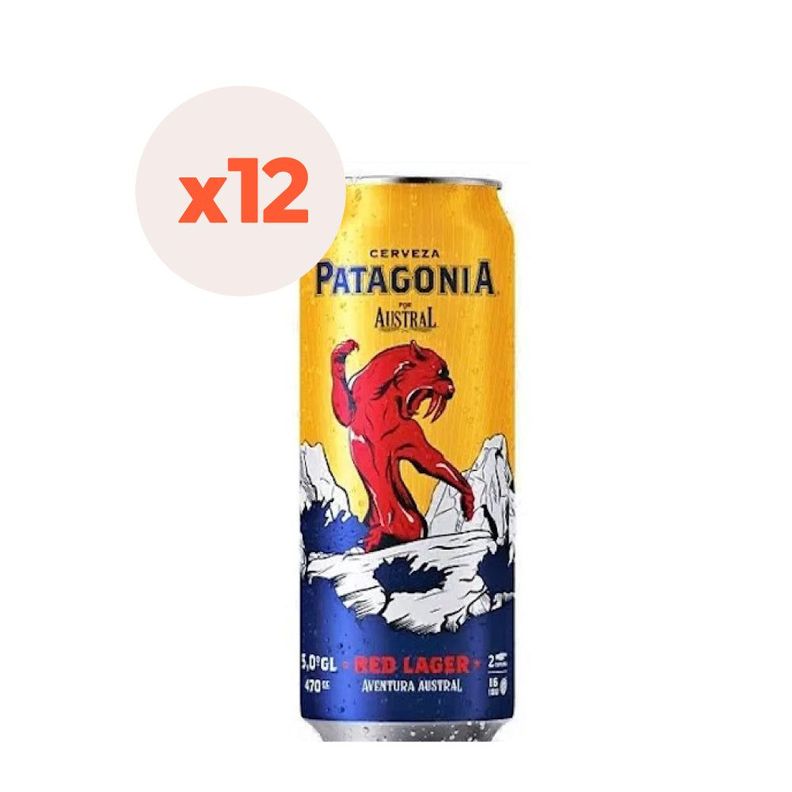 12X Cerveza Austral Patagonia Red Lata 5° 470Cc-0