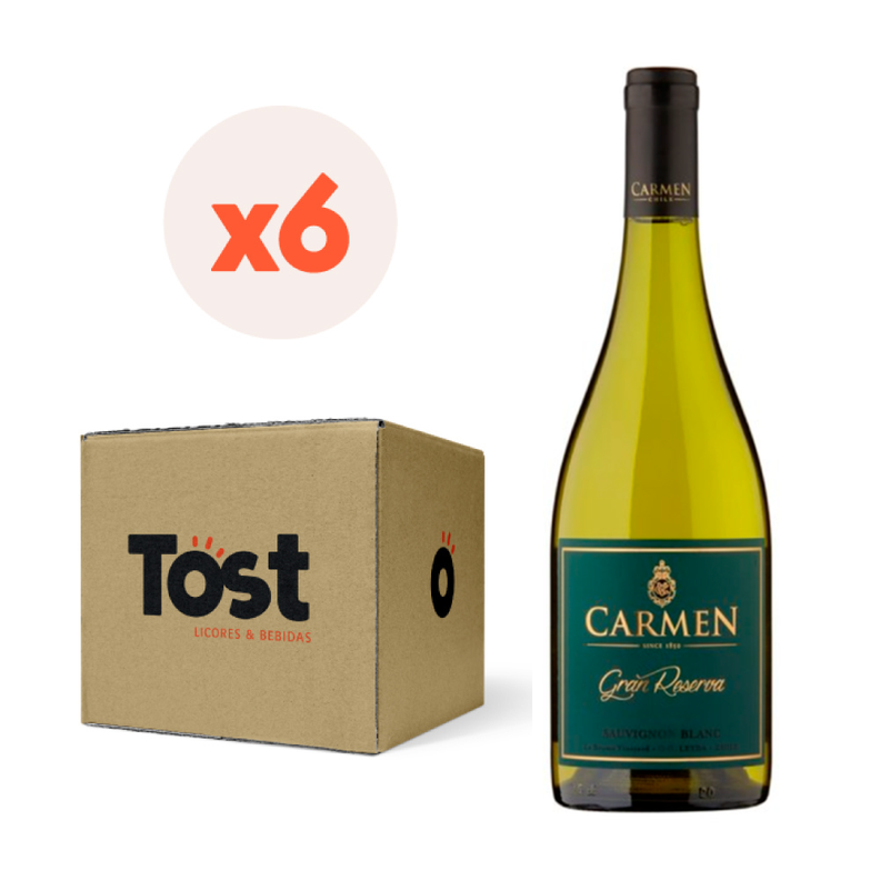 6x Vino Carmen Gran Reserva Sauv. Blanc 14° 750cc-0