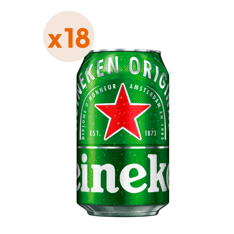 18x Cerveza Heineken Lata 5° 350cc-0