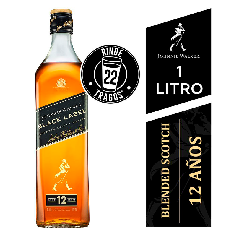 Whisky Johnnie Walker Black Label 40° 1000Cc-0
