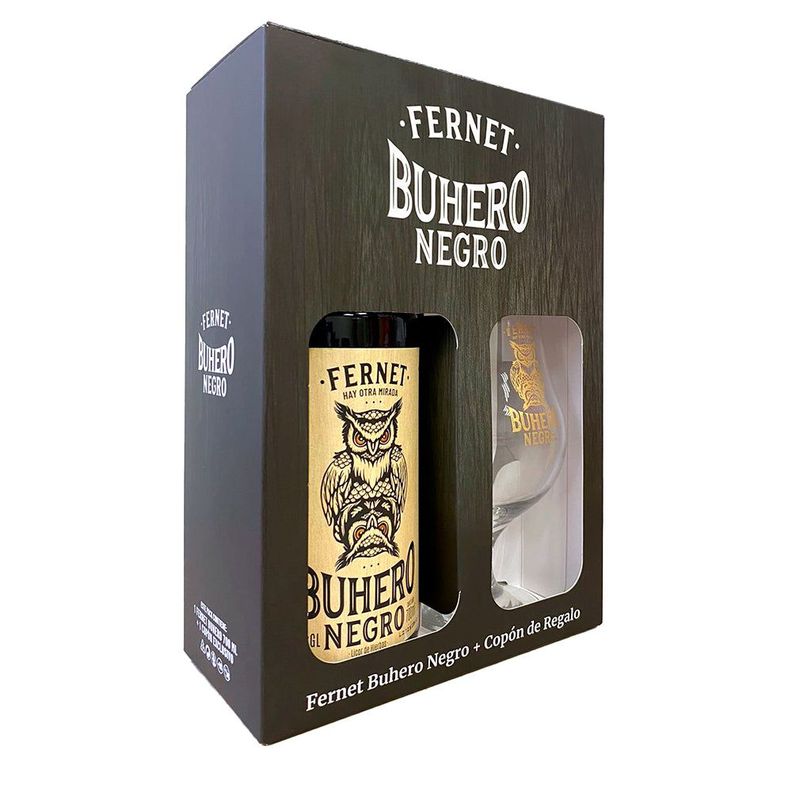 Pack Fernet Buhero Negro 39° 700cc + Copón de Regalo-1