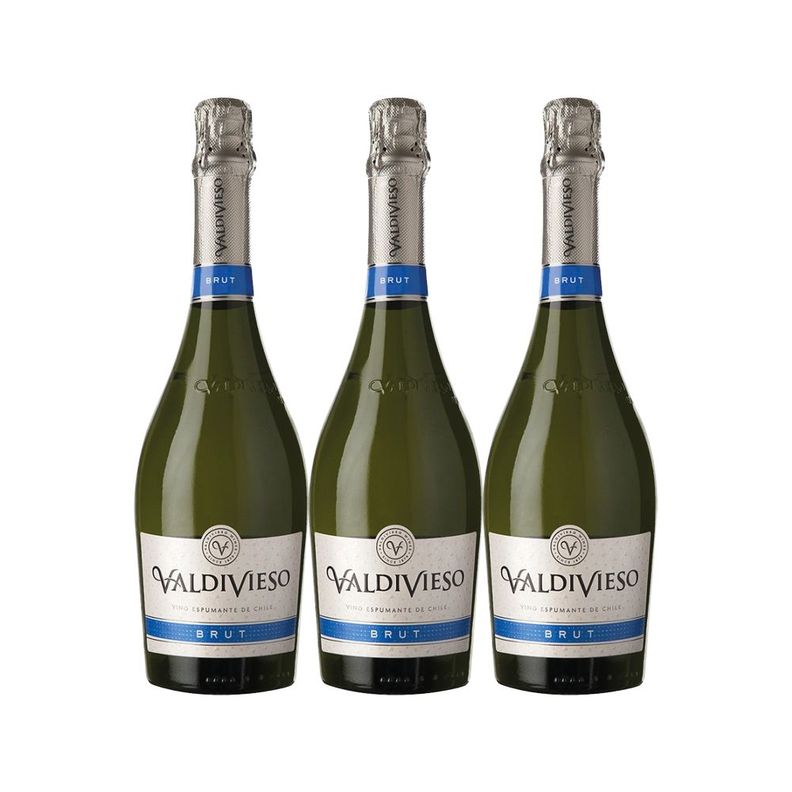 3x Espumante Valdivieso Brut 12 750cc