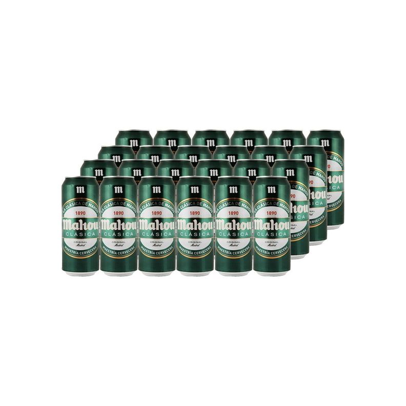 24X Cerveza Mahou Clásica Lata 4,8° 500Cc-0