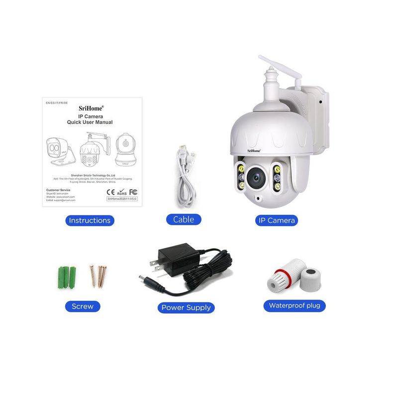 Camara de seguridad IP Wifi Exterior 5MP 5G QHD Sricam SH028B Audio y ranura micro SD-5