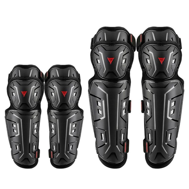 Pack de Rodilleras Largas y Coderas para Motociclismo  Motowolf 1029HJ-BK Negro