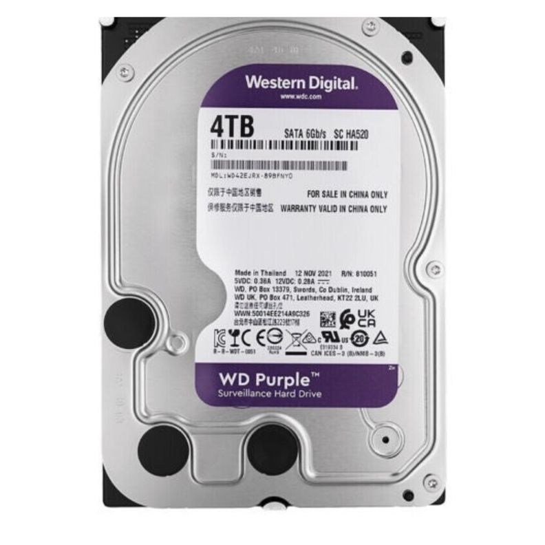 	Disco Duro Sata 4TB WD PURPLE para grabacion de vigilancia-1