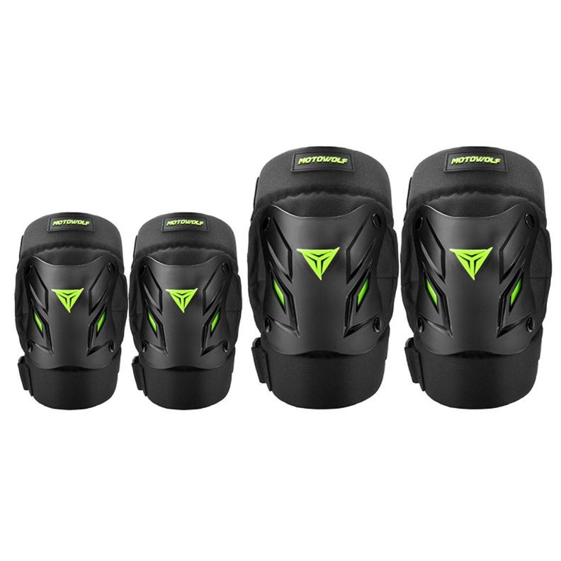 Pack de Rodilleras Cortas y Coderas para Motociclismo  Motowolf 1034HJ-G-0