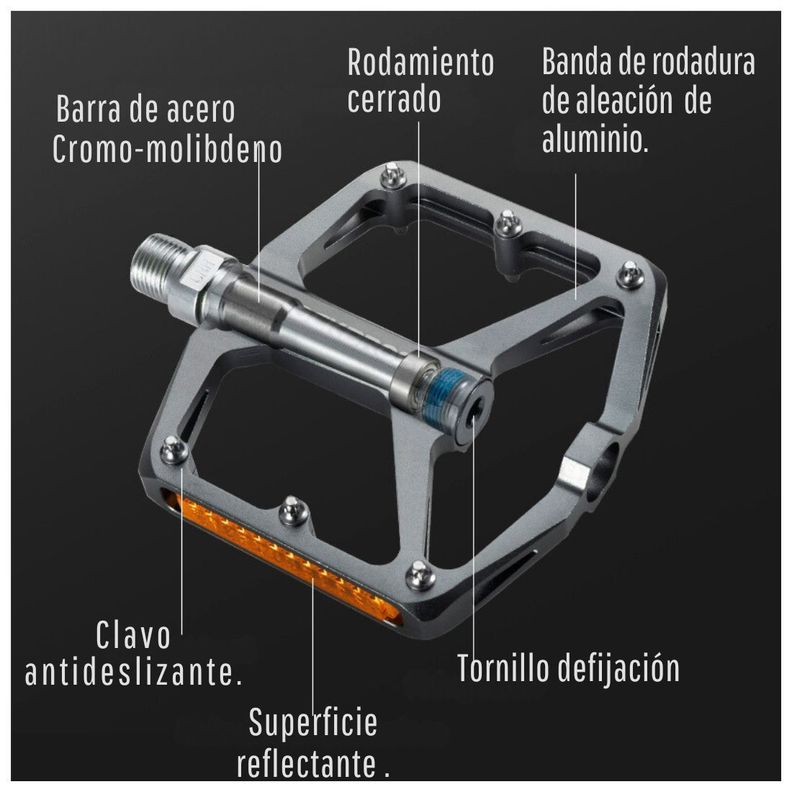 Pedales de bicicleta aluminio rockbros K371 - gris-6