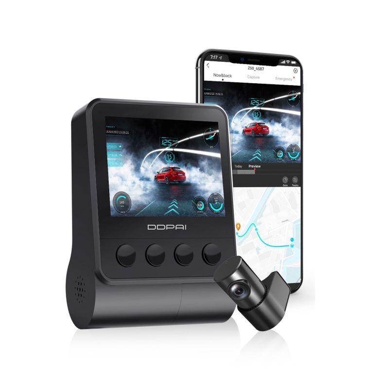 Cámara de vehículo dual 4K GPS ADAS dashcam DDPAI Z50 Dash Cam-5