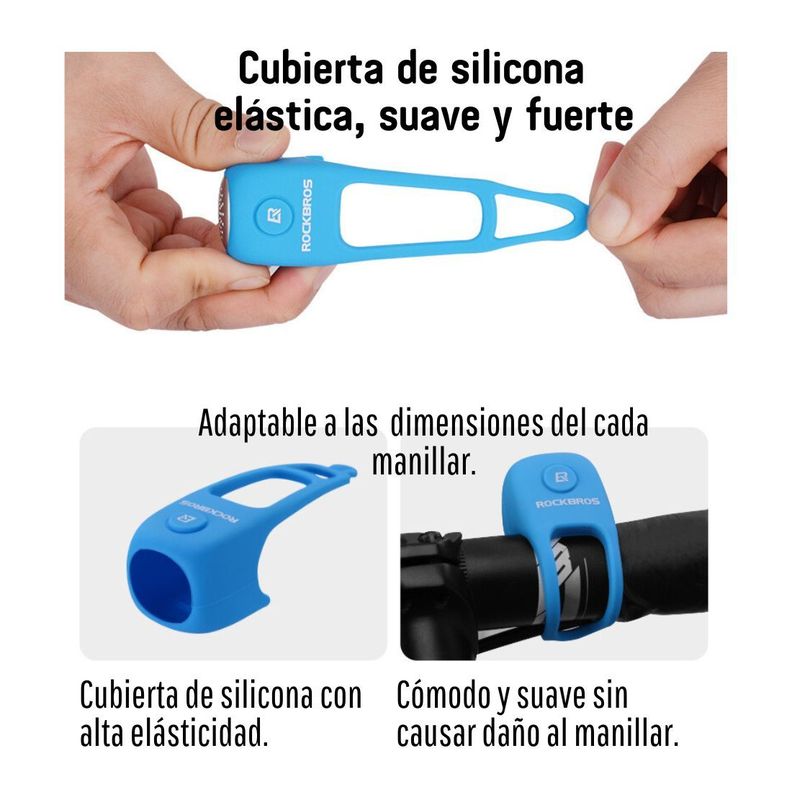 Timbre Bocina electrónica para bicicleta Rockbros CB170 - azul-3