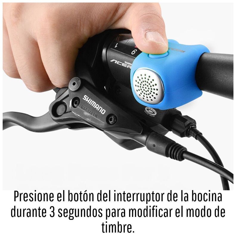 Timbre Bocina electrónica para bicicleta Rockbros CB170 - azul-6