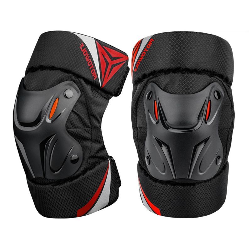 Rodilleras Cortas y Coderas para motociclismo Motowolf 1010 Blak-Red-3