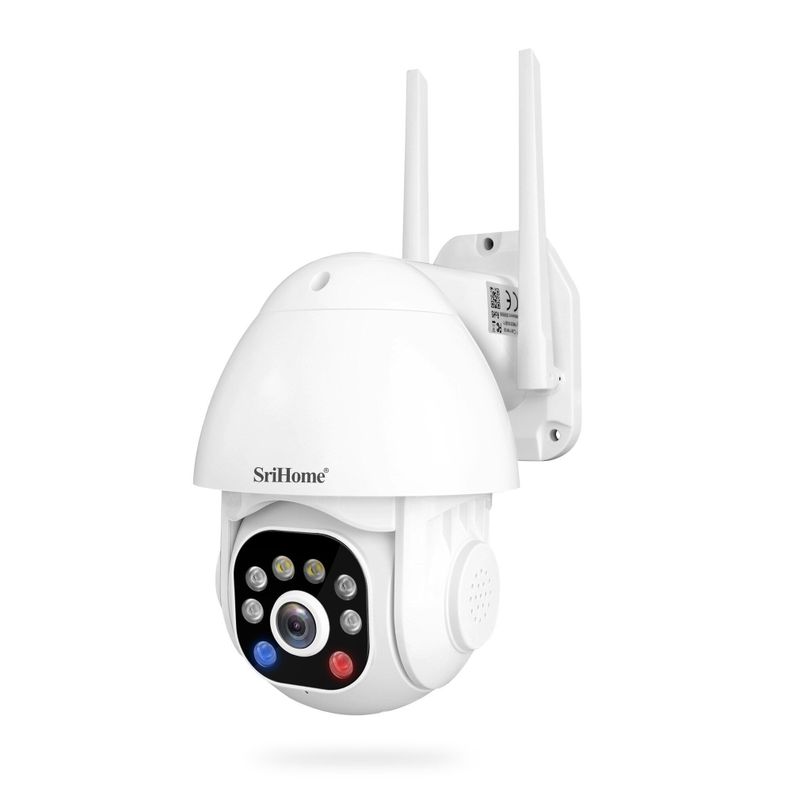Cámara IP WIFI 3MP 1296P Srihome SH039B Luz LED y Sirena-0