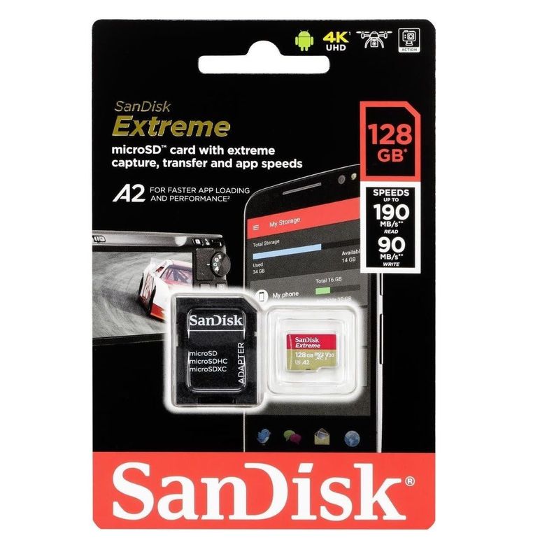 Micro SD SanDisk Extreme Micro SDXC 128GB Clase 10 U3-2
