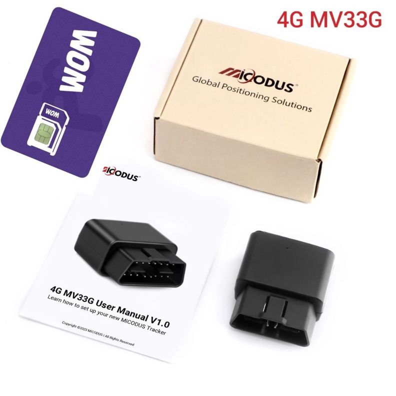 Rastreador GPS 4G MV33G 4G OBD2 + configuración + Sim-5