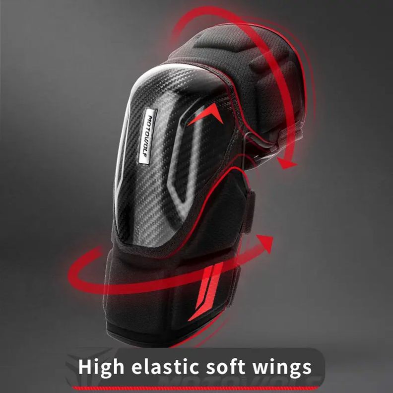 Rodilleras para motociclismo de  Fibra Carbono MotoWolf 1037-9