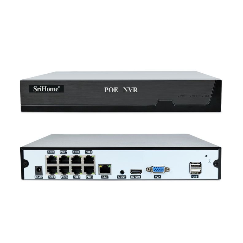 Kit POE NVR NVS005 + 4 cámaras SH037B QHD 4MP 1440P SriHome-7