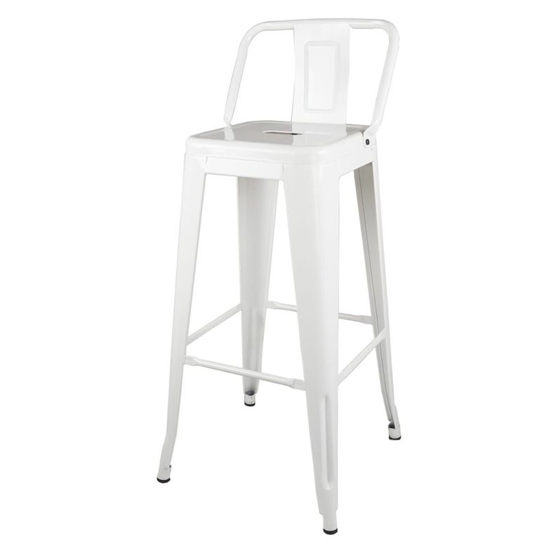 Pack 4 Taburetes Pisos  Metal Tolix para con respaldo LF5-03HB - BLANCO-1