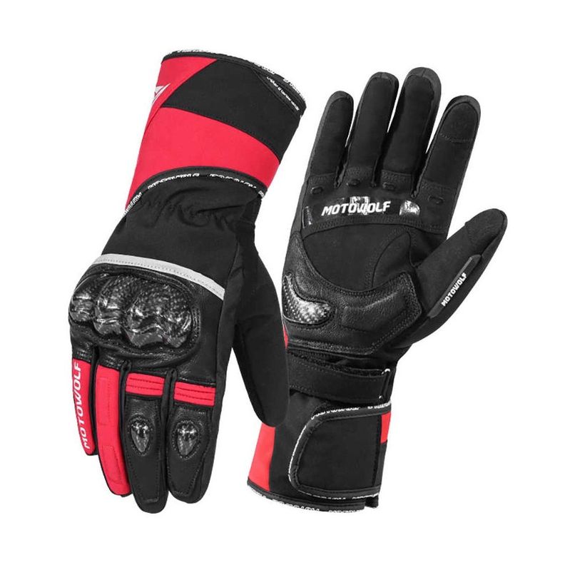 Guantes para motociclismo de Invierno Motowolf MDL0307B- Negro-1