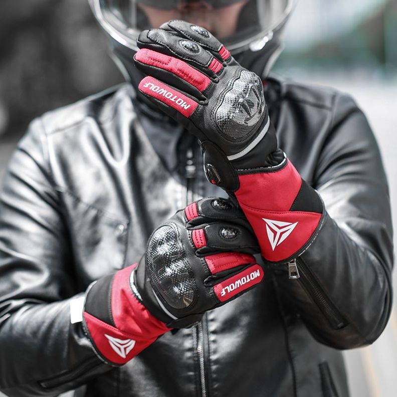 Guantes para motociclismo de Invierno Motowolf MDL0307B- Negro-6