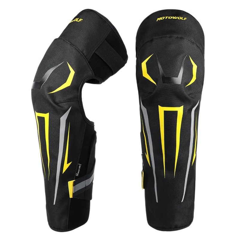 Rodilleras Largas para motociclismo Motowolf 1033B Black-Yelow-0