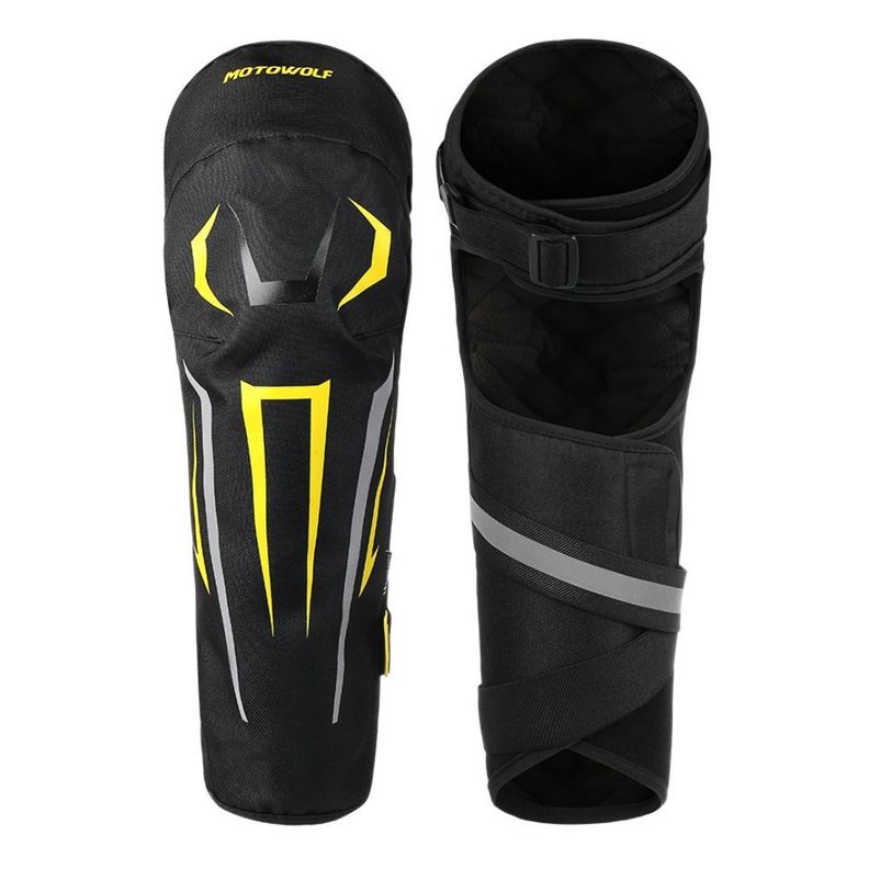 Rodilleras Largas para motociclismo Motowolf 1033B Black-Yelow-2