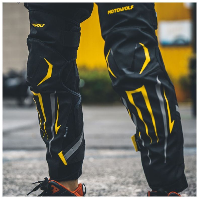 Rodilleras Largas para motociclismo Motowolf 1033B Black-Yelow-6