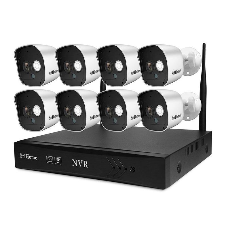 KIT NVR IP WIFI 8 Cámaras Full HD 2MP Sricam NVS002-0