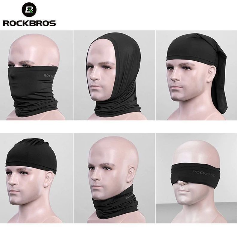 Cuello, Mascara, bandana elástica ciclismo, deportes Rockbros WB-001 - Negro-2