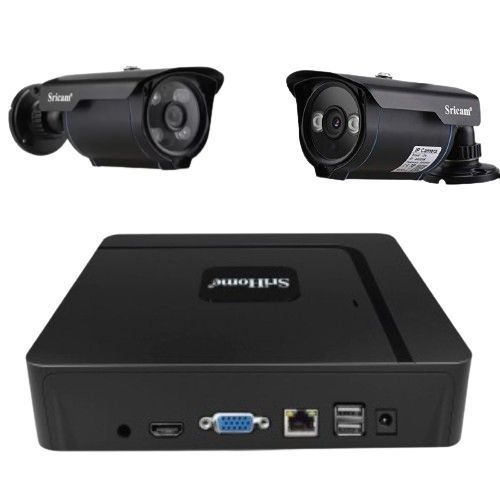 Kit NVR Srihome: 2 camaras SP007 960p + NVR NVS003 16CH-3