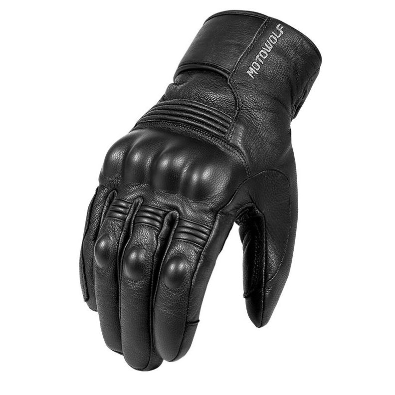 Guantes de cuero para motociclismo de Invierno Motowolf 0313 -0