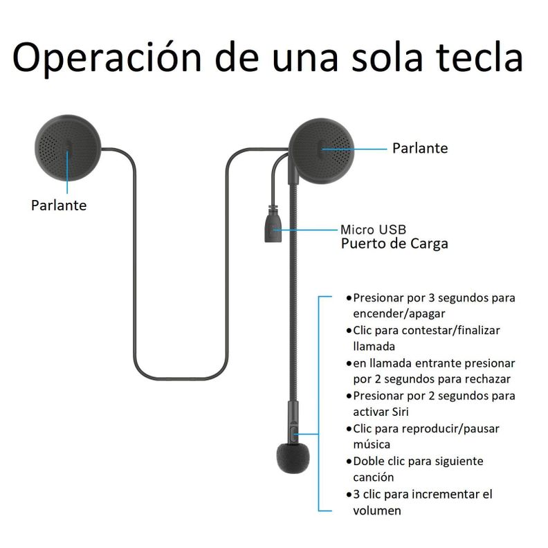 Audífonos bluetooth manos libres para casco moto M6-4