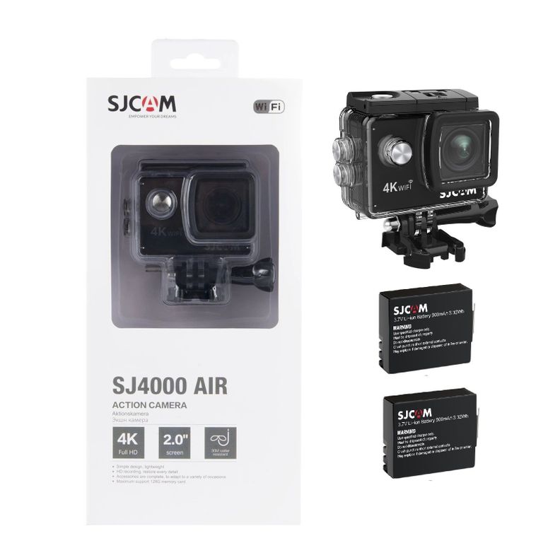 Cámara Deportiva SJCAM SJ4000 AIR 4K WIFI Sumergible 2 baterias-0