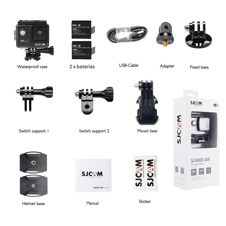 Cámara Deportiva SJCAM SJ4000 AIR 4K WIFI Sumergible 2 baterias-5