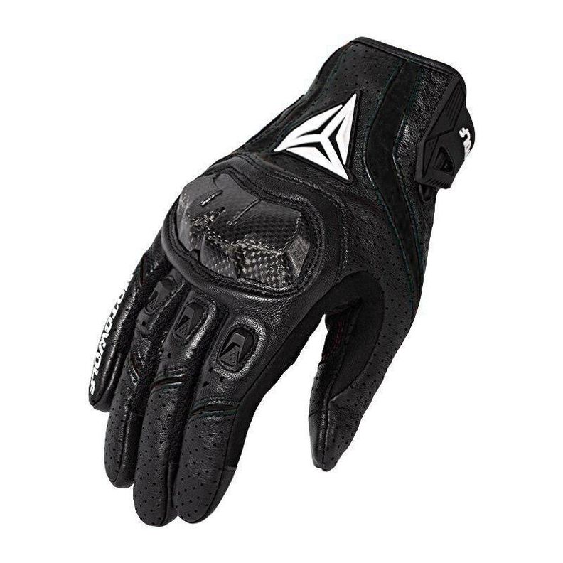 Guantes para motociclismo de cuero Motowolf MDL0305 - negro-1