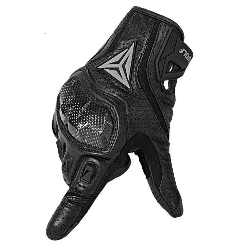 Guantes para motociclismo de cuero Motowolf MDL0305 - negro-2