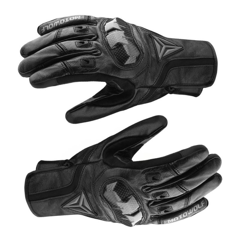 Guantes de Cuero invierno para Motociclismo Motowolf 0305B-5