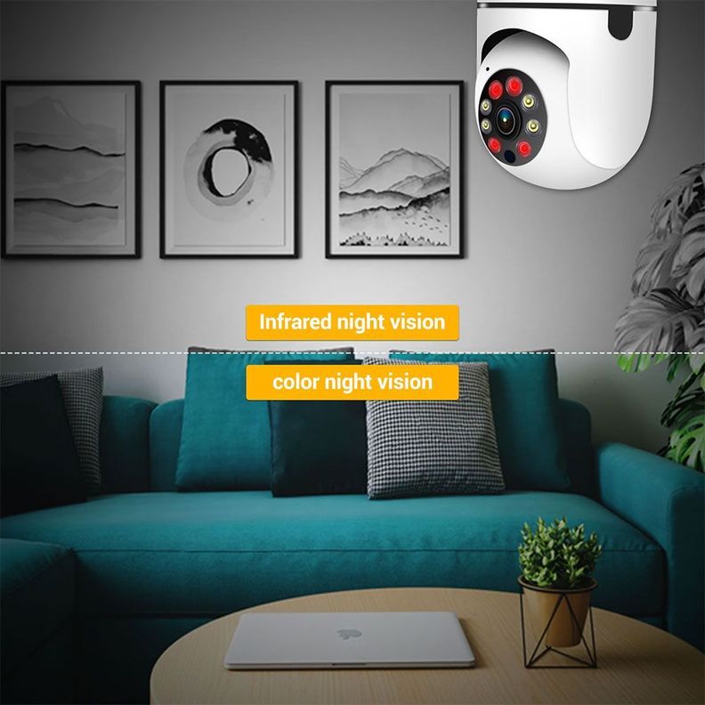 Cámara IP Robótica para ampolleta E27 Wifi Full HD 1080p Escam PT208-4