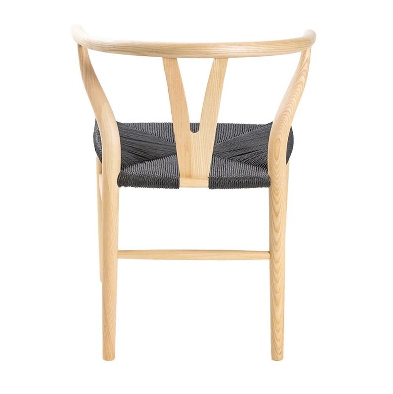 Pack 2 sillas de Madera Wishbone Asiento de cuerda LF9-01 - Natural/negro-4
