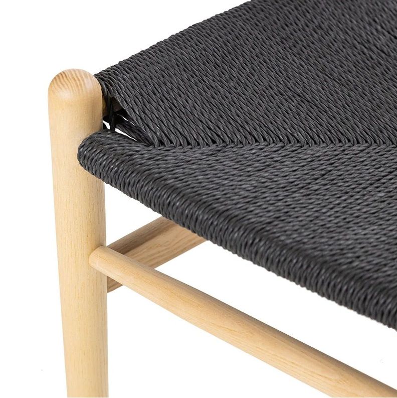 Pack 2 sillas de Madera Wishbone Asiento de cuerda LF9-01 - Natural/negro-5